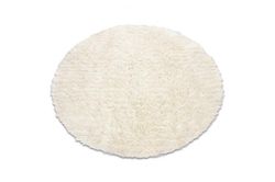 RugsX Flokati WOOLEN cirkel beige circle 140 cm