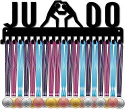 Judo-mitalin haltijan näyttö ripustusteline urheilu metallinen seinäteline 20 koukulla ripustaa yli 60 mitalia juoksijat kotimerkki juoksu maraton ...