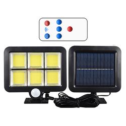 100/120Led sol lys udendørs bevægelse genoplade solvæg lys vandtæt nødsituation førte lys gade veranda lampe have dekoration Fjernbetjening med 120cob