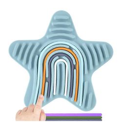 Sensory Activity Board, 2024 Uudet silikoniset Fidget-lelut ADHD-lelut 11 kielellä sininen star