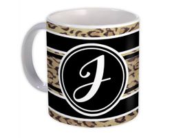 Xpgifts Gave krus: Monogram Brev J Gepard Hvid