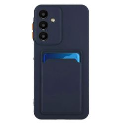 Samsung Galaxy A56 5G Kotelo Korttipaikka Matta Sormenjäljetön Takakansi - Tummansininen Monivärinen Dark Blue