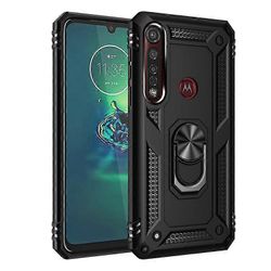 Motorola Moto G6 G7 Plus G8 Play Case iskunkestävä panssari magneettinen metallirengaskotelo Moto G8 Power Lite -takakannelle musta For Moto G6 Play