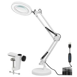 72 LED forstørrelsesglas 10 diopter arbejdslys forstørrelsesglas lampe lup med clips, base