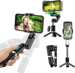 Joyy Gimbaalistabilisaattori puhelimen jalustalla älypuhelimille, kädessä pidettävä keikka kaukosäätimellä selfie stick 360 kasvojenseurantateline