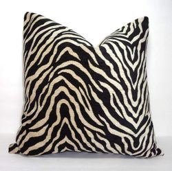 Xqday Sort Tan Zebra Print pudebetræk kaste pude dekorative sort flokkede zebra