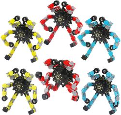 AIR 6 Pack Deformerbar robot Fidget Spinner ToysTransformable Finger gyro cykel kæde mekanisk spiral twister 6pcs