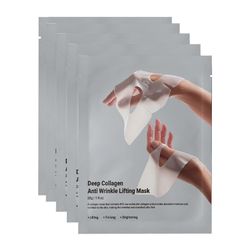 Deep Collagen Anti Wrinkle Lifting Mask Hellävarainen ihon kiinteys ikääntymistä estävä kasvonaamio naisille 5PCs