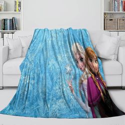 3D jäädytetty flanellihuopa, vuodesohva pehmeä heittohuopa Anna ja Elsa peitot, lahjat aikuisille ja lapsille Uutuusheittohuopa retkeilyyn K-25 50x...