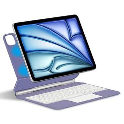 IPad Air 13 (2024) (M2) kelluva magneettikotelo Bluetooth-näppäimistö Multi-Touch-ohjauslevyllä - Pu Monivärinen Purple