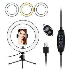 10inch Led Ring Light Photography Fill-in Lampe 3 Belysningstilstande Dæmpbar Usb Powered