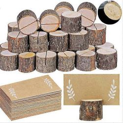20pcs træ sted kortholder bryllupsbord Foto Navnestand