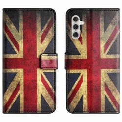 Samsung Galaxy A56 5G M56 5G kotelo Kuvio Print PU nahkainen lompakko puhelimen kansi Monivärinen Union Jack