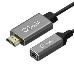 Qgeem Hdmi Single Til Mini Dp Converter Adapter Kabel Uhd 4k@30hz Stik