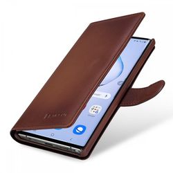 Stilgut Sag for Samsung Galaxy Note 10 Plus Talis Brown tegnebog i ægte læder