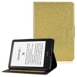 Kimalteleva jauhe PU-nahkainen iskunkestävä foliojalustan kannen suoja korttipaikoilla Amazon Kindlille Kultaa Gold