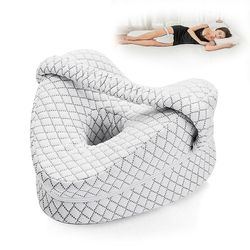 Sydämenmuotoinen ortopedinen nukkumistyyny jaloille kiilatyyny polvituella Iskiastyynyt vartalotyyny Valkoinen hihnalla