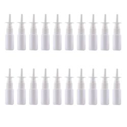 20 stk flaskesprøyte tom påfyllbar sprayflaske nesetåke sprayflaske nesedråpeflaske nesesprayflaske nesenese Hvit 9.2X2.1CM