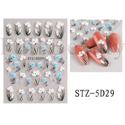 Nail Art klistremerker preget 5d Camellia Tulip Nail klistremerker STZ-5D29