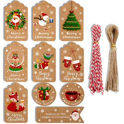 Witdreamer 100 Sæt Christmas Retro Kraft Papir Hangtag 10 julekort Diy