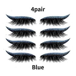 Witdreamer Øjenvipper klistermærker Genanvendelig Glitter Eyeliner Stage Eye Makeup Klistermærker Blå