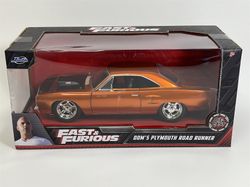 Nopea ja raivokas Doms Plymouth Road Runner oranssi 1:24 Asteikko Jada 253203030