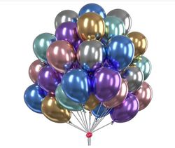 Yunshu Metalliske balloner 100 stk skinnende balloner 12 tommer Muilti-farver festdekorationer