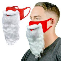 Varychmoo Jul Unisex Voksne Santa Claus Skæg Ansigtsmaske Xmas Mund Dækker Ornament 5PCS