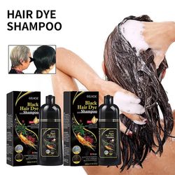 1-2stk Natural Herbal Hair Darkening Shampoo Ingen skader på håret 10 minutter kontrol krus