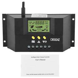 Solar Charge Controller Regulator PWM LCD-skjerm 12V 24V 30A for hjemme, industriell og kommersiell bruk