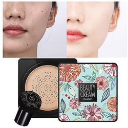 Bb Air Cushion Foundation Champignon Head Cc Cream Concealer Kridtning Makeup Kosmetisk vandtæt lysere ansigt base tone 1 Sæt (naturlig farve)