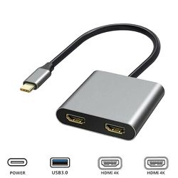 Docking Station Type-c Til 4k Hdmi Usb3.0 skærmskærmkort med to skærme