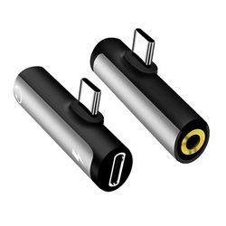 Nyeste 3 i 1 Type C til 3.5mm Jack øretelefon opladning konverter USB Type-c E