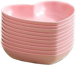 Heytea 10kpl sydämenmuotoisia ruokalautasia astiasto astiasto 6 tuuman ruokalautaset lautaset tarjotin hedelmät välipalakulhot bpa free (vaaleanpun...