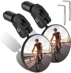 Linkrunning Cykelspejle, High Definition 360 justerbart styr Konveks spejl Cykelspejl til mountainbike motorcykelcykel (2 stk.) Som vist As shown