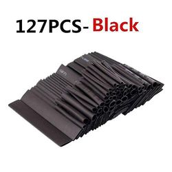 127 Pc'er varme krympe sleeving rør sortiment kit elektrisk forbindelse elektrisk wire wrap kabel vandtæt svind 2:1 Sort
