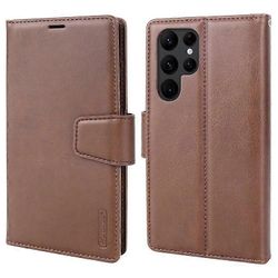 HANMAN Miro2 -sarjan läppäpuhelimen lompakkokotelo yhteensopiva Samsung Galaxy S22 Ultra 5G PU -nahkajalustan kanssa Magneettinen irrotettava 2-in-...