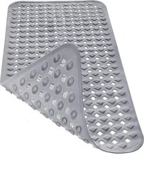 Linkrunning Hudfølsom skridsikker bademåtte 88x39cm, BPA-fri skridsikker bademåtte | Meldugbestandig og maskinvaskbar brusemåtte (grå)