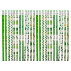 Winomo 24kpl suloisia lyijykyniä kirjoituskyniä puinen luonnoskynä Pyhän Patrickin päivän kuvio lyijykynät 19.00X0.70X0.70CM