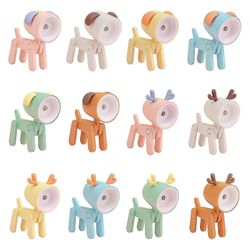 Mini sarjakuvaeläimet LED-pöytälamppu kannettava säädettävä söpö lemmikkien yövalo yellow dog