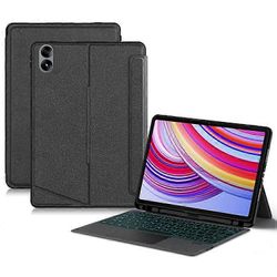 Yhteensopiva Xiaomi Redmi Pad Pro -nahkakotelon + Bluetooth-näppäimistön kanssa taustavalolla Kuten