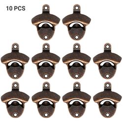 Besser Øl flaskeåbner væg monteret drikke hætter hjem Tool Bar Vin Metal Rød 10 pcs