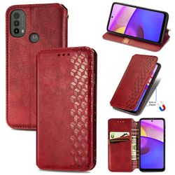 Kompatibel med Motorola Moto E40 Flip Case Etui Vintage Wallet Flip Cover med magnetisk lukning Coque - Blå rød