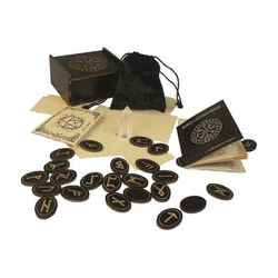 Puiset riimusarja 25kpl riimuaakkoset opaskirjalla kaiverretut noitien riimut