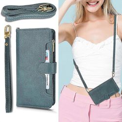 Uusi kotelo, joka on yhteensopiva Motorola Edge 30 Pro -kannen kaulanauhan olkahihnan ja käsihihnan vetoketjun magneettisen lompakkokotelon kanssa ...