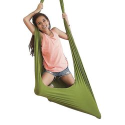 Yoga Swing Sæt &Hængekøje Kit for fleksibilitet &smertelindring grøn 100*280CM
