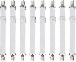 8kpl (60cm - 200cm) säädettävä asennettu lakanankiristin, säädettävät kiristimet, sopii kaikkiin vuoteisiin ja patjoihin, valkoinen