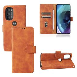 Etui til Motorola Moto G71 5g Cover Premium læder med kortholder Flip Folio magnetisk etui Etui Coque - Sort Brown