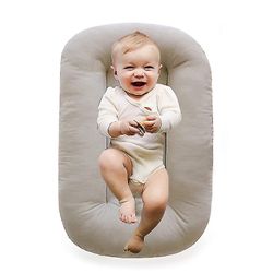 Baby Liggestol &spædbarn gulv sæde | Nyfødte Essentials | Økologisk bomuld, Fiberfill Beige