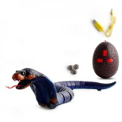 Qian fjernbetjening oplades naturtro realistisk cobra legetøj blå